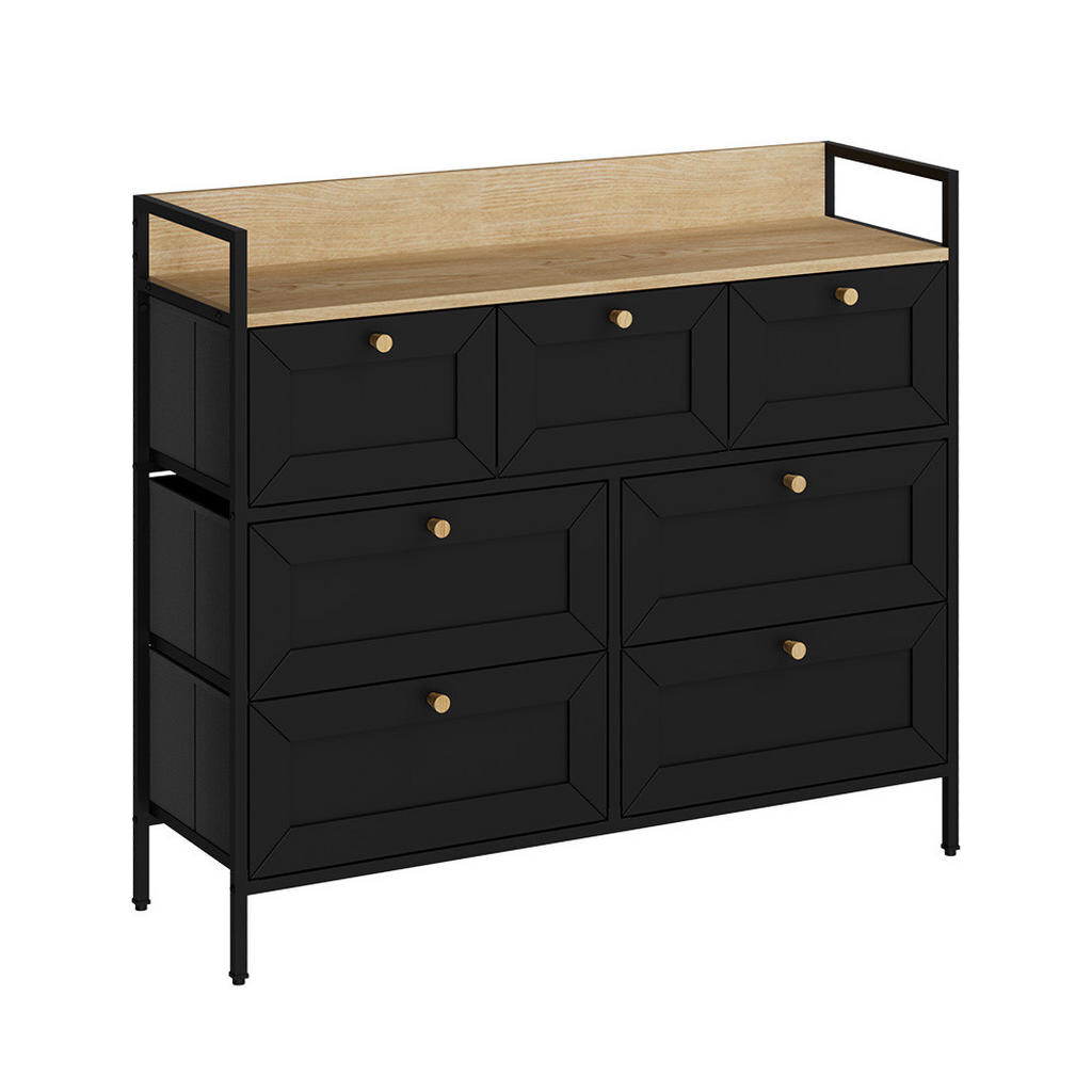 Vicco KOMODA Belaro Černá 98 x 85 cm se 7 zásuvkami