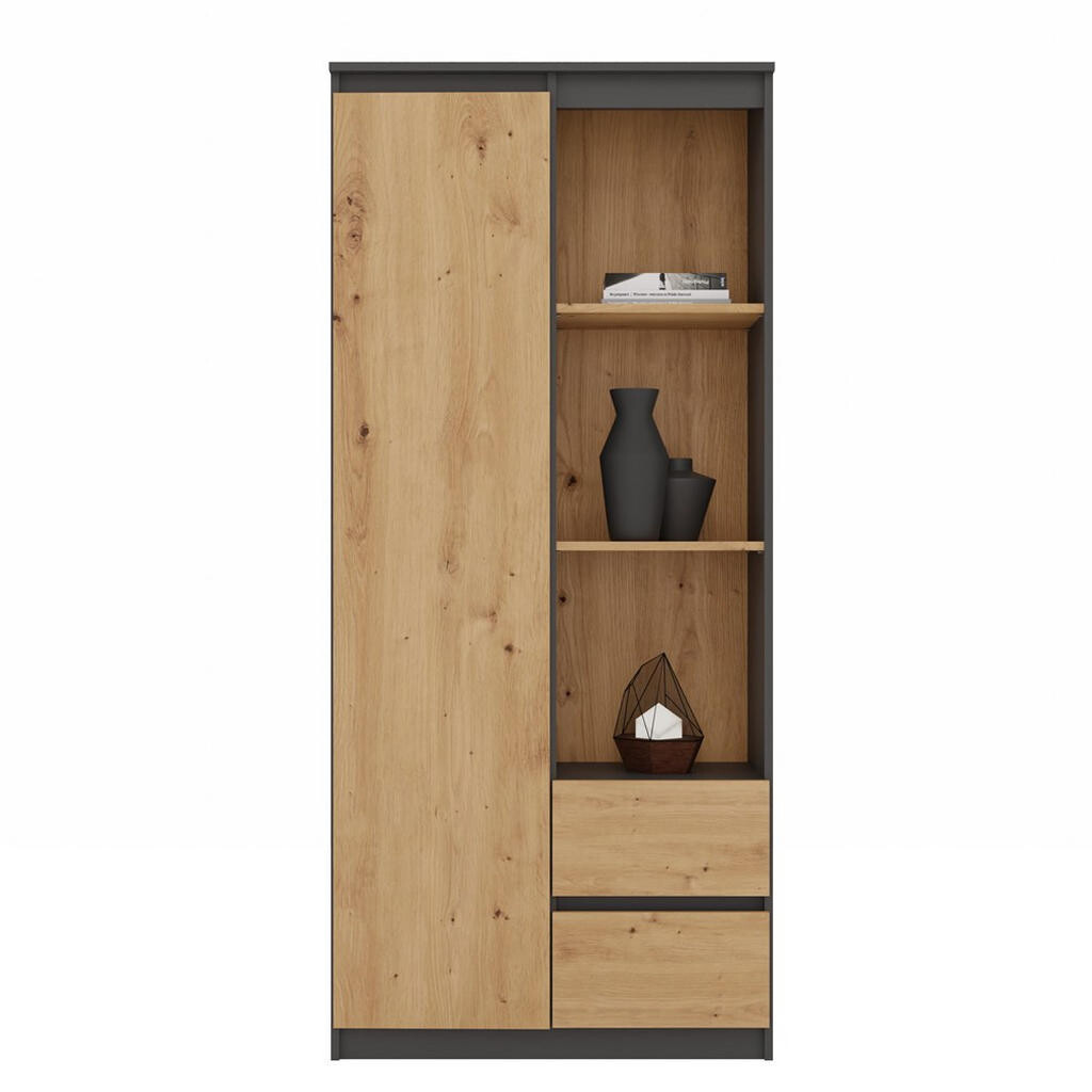 RAUMHIRSCH FURNITURE KNIHOVNA antracitová, Artisan 80/180/35