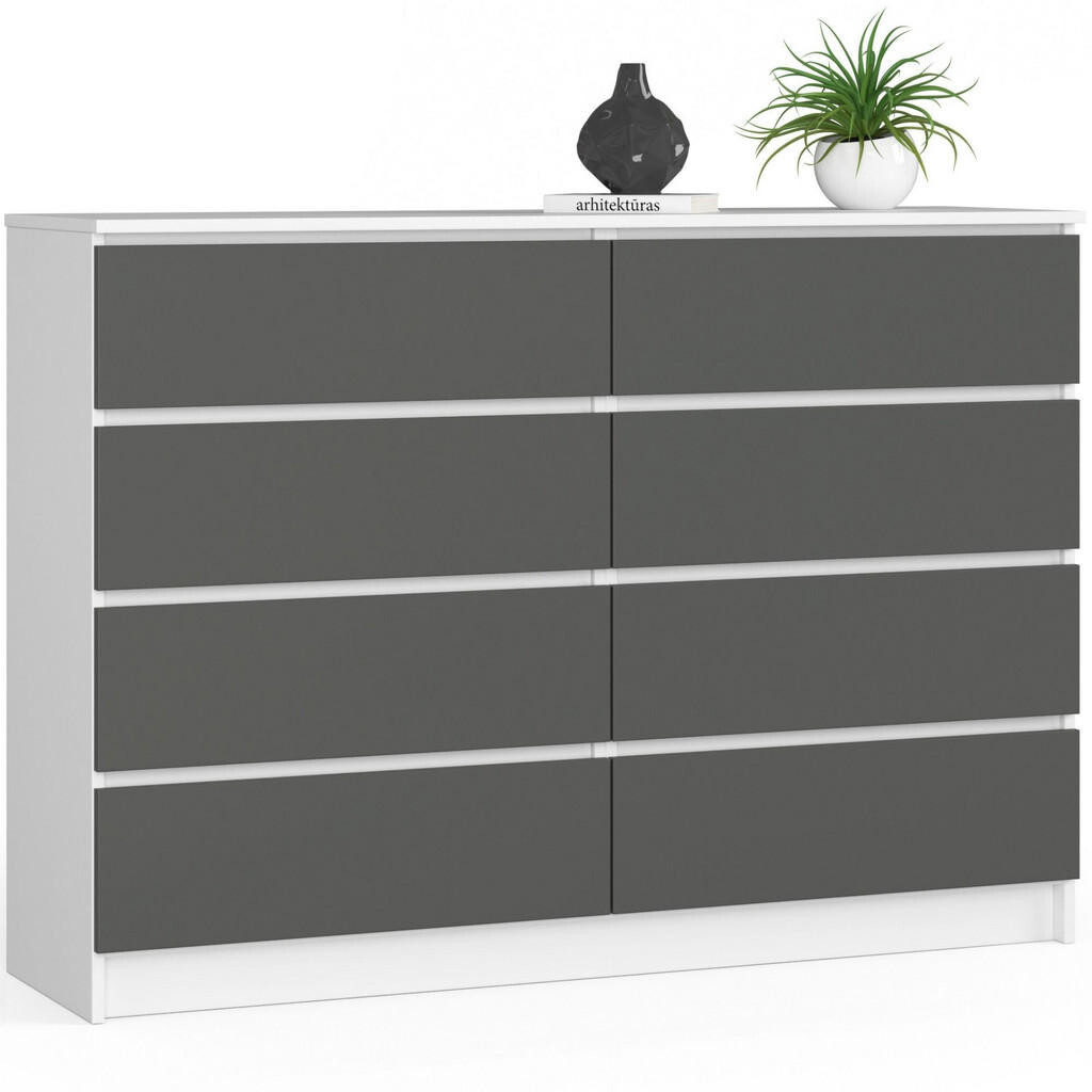 RAUMHIRSCH FURNITURE KOMODA Bílá, grafitově šedá 99/138/40