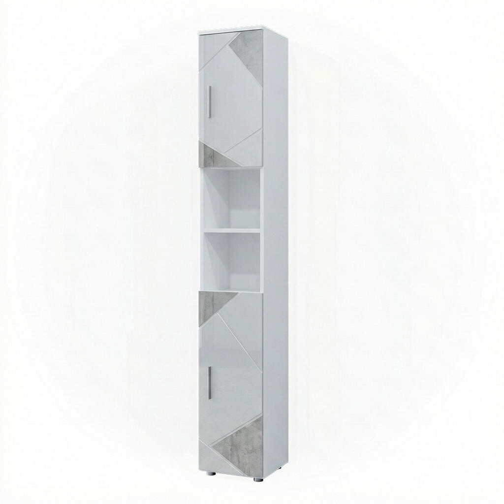Vicco KOUPELNOVÁ SKŘÍŇKA Irma Bílý vysoký lesk s vložkami 30 x 192 cm