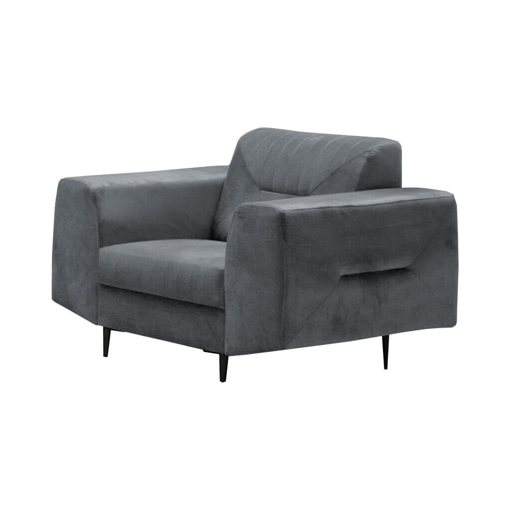 Beautysofa KŘESLO Venezia tmavě šedé s černými nohami