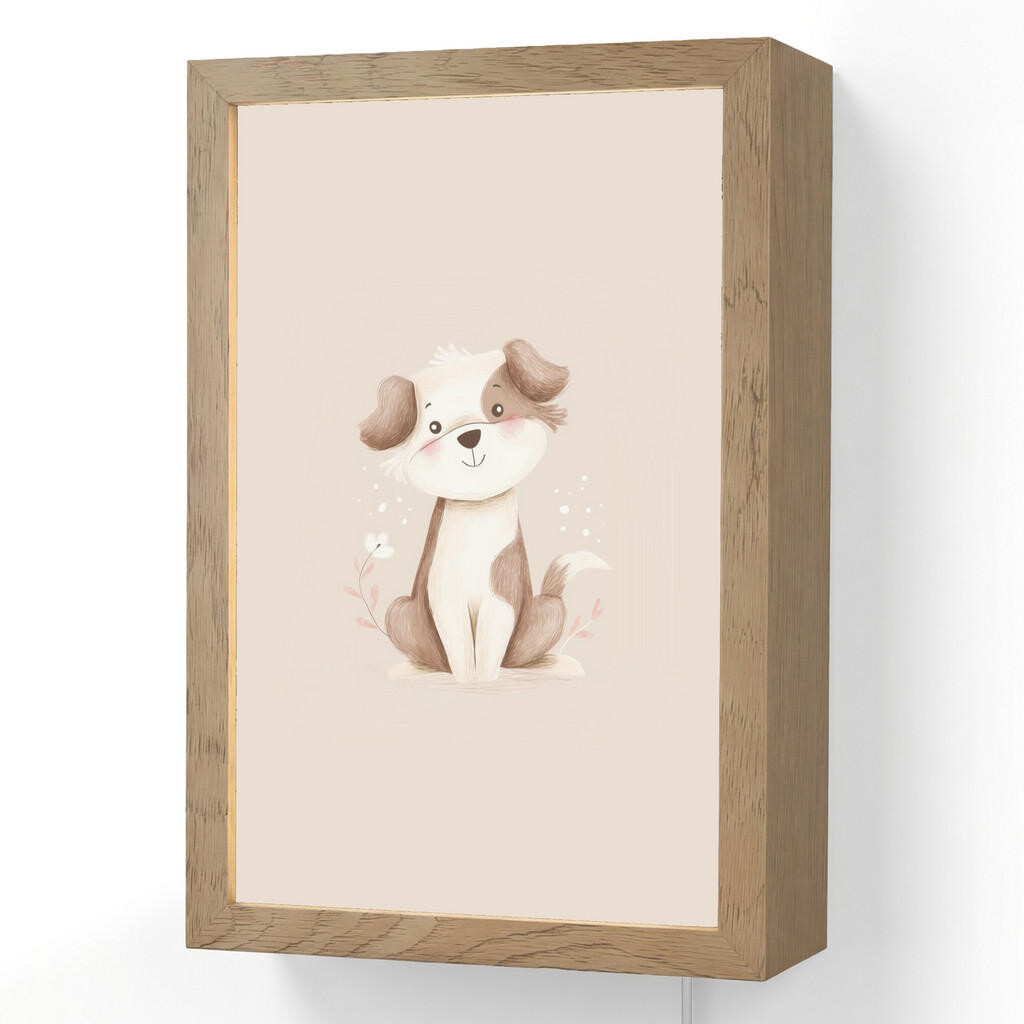 OnlyWow NÁSTĚNNÁ LAMPA Pes - skvrnitý - hnědý 20x30 cm