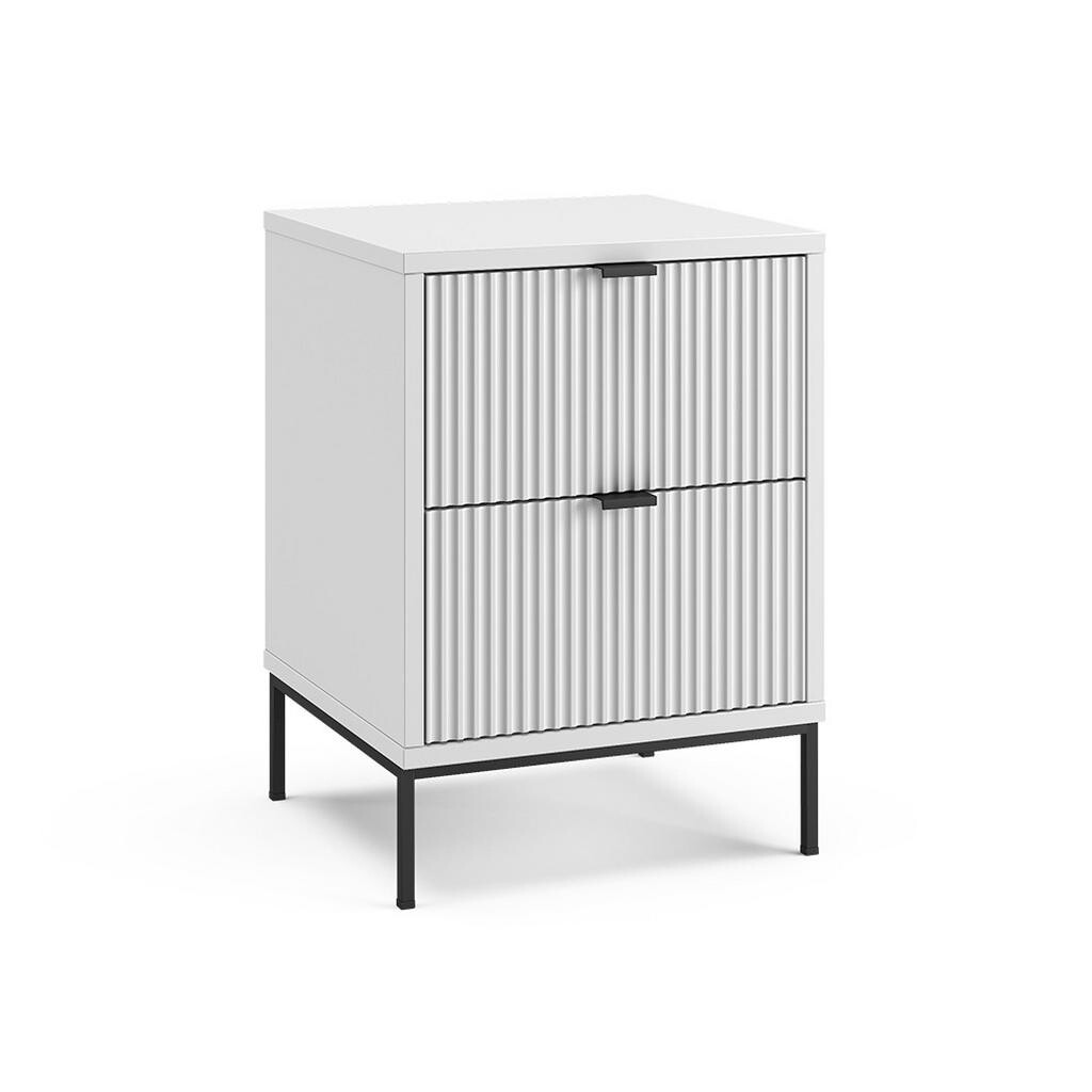 Vicco NOČNÍ STOLEK Eliza, Bílá/Černá, 40 x 55.4 cm se 2 zásuvkami