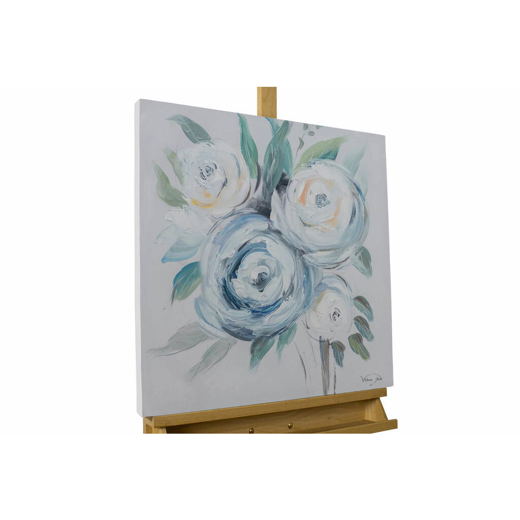 KUNSTLOFT RUČNĚ MALOVANÝ AKRYLOVÝ OBRAZ MODRÝ/BÍLÝ, 60/60 CM