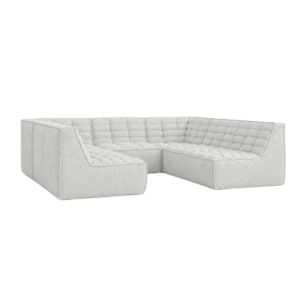 Kaiser Möbel ROHOVÁ SEDAČKA modulární Corner ve tvaru U, plyšová tkanina Pop, Ice, LAZY U CORNER