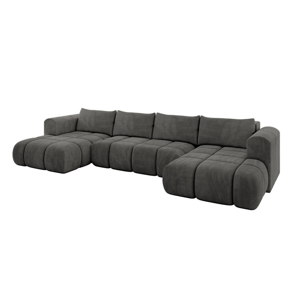 ALTDECOR SEDACÍ SOUPRAVA CLOUD-U 405x185x90 tmavě šedá velur