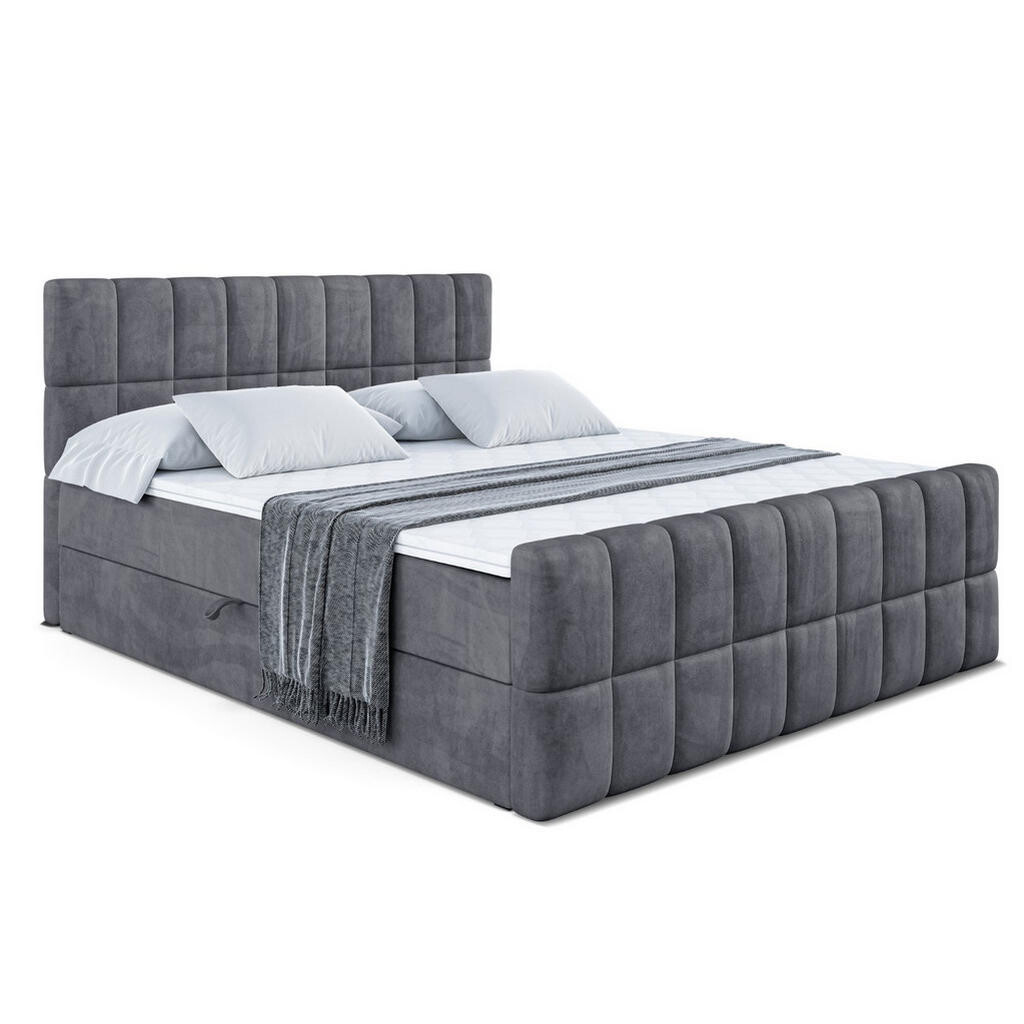 ALTDECOR AMERICKÁ postel MIAMI-Z – 160 × 200 cm – H4 – tmavě šedá