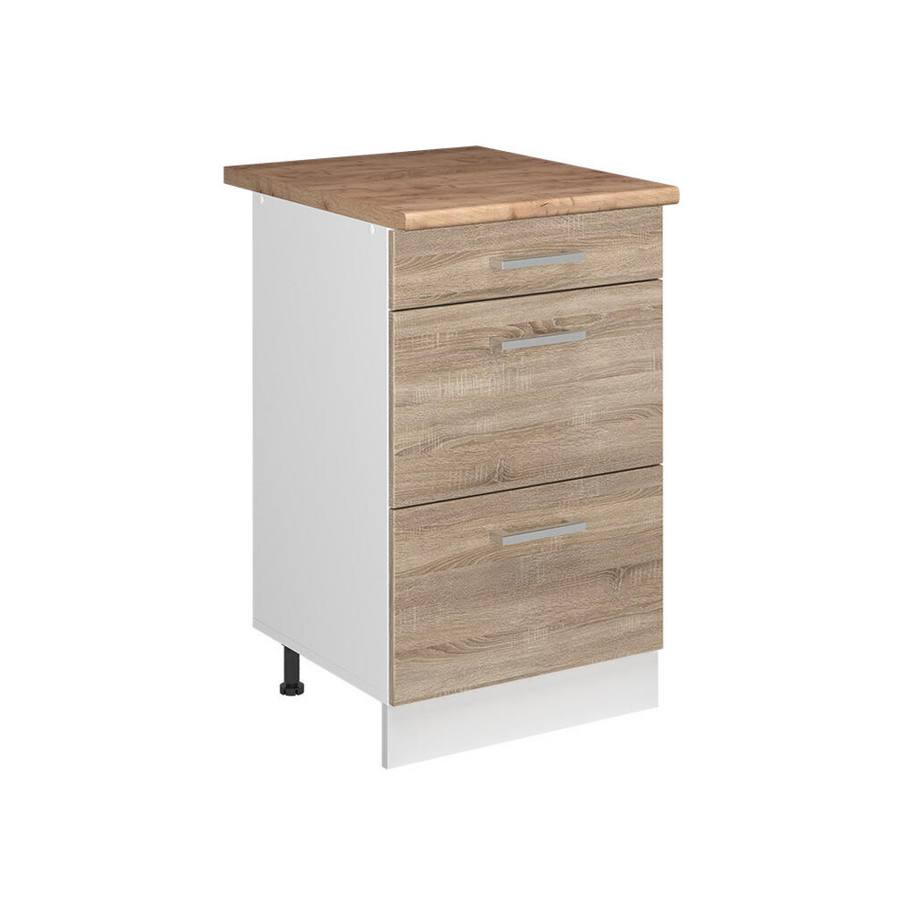 Vicco SPODNÍ SKŘÍŇKA KUCHYŇSKÉ LINKY R-Line, Sonoma/Bílá, 50 cm pracovná doska Dub Goldkraft