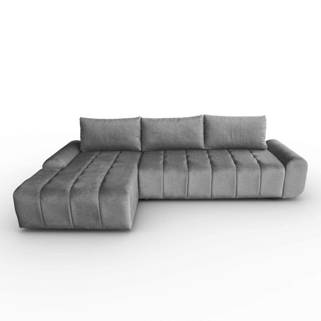 Beautysofa ROHOVÁ rozkládací pohovka Costa L tmavě šedá, levá