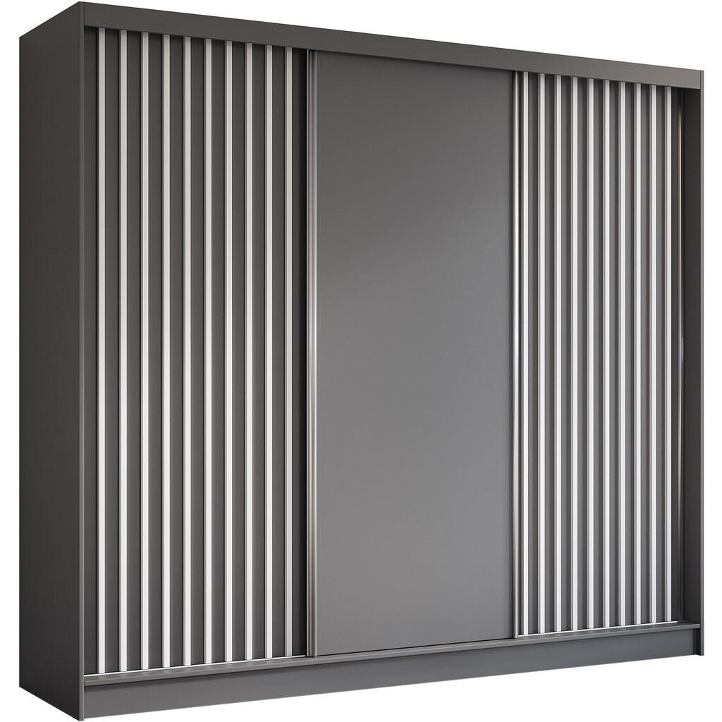 Beautysofa SKŘÍŇ s posuvnými dveřmi Helios 240/216/61 šedá + bílá se zásuvkami