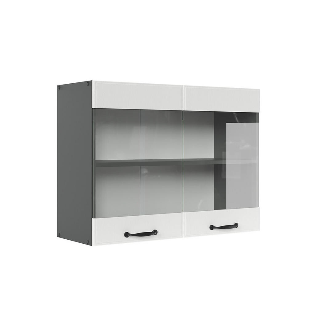 Vicco SKLENĚNÁ KUCHYŇSKÁ SKŘÍŇKA R-Line Bílý venkovský dům 80 cm