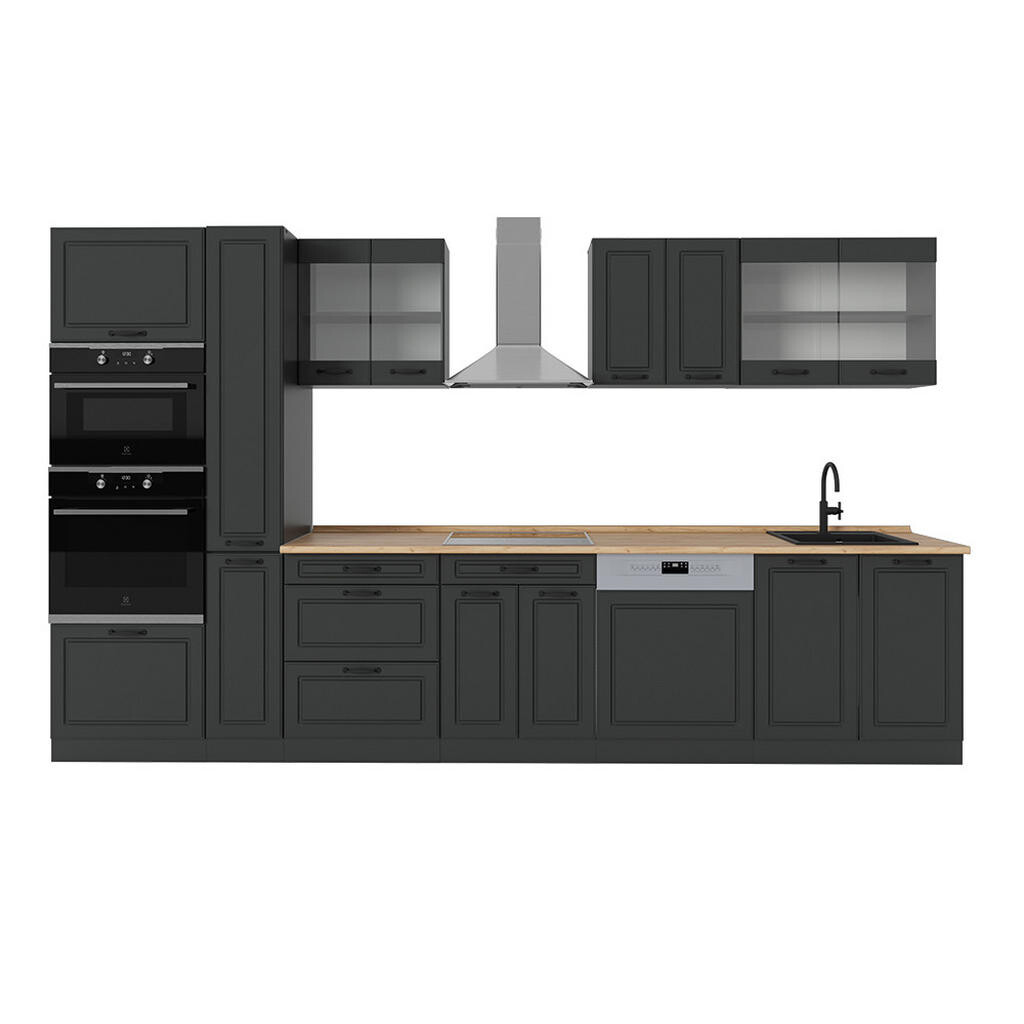 Vicco KOMPLETNÍ KUCHYNĚ R-Line Antracitový venkovský dům/antracit 350 cm , PD Dub