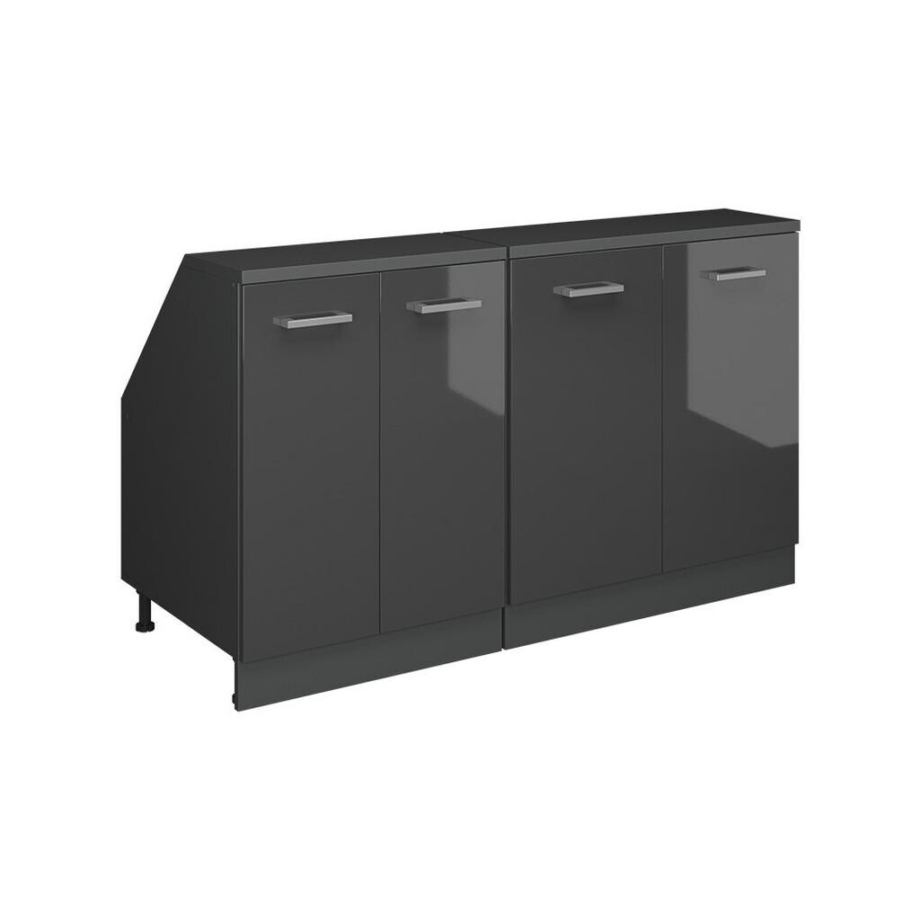 Vicco SADA SKŘÍNÍ PRO ŠIKMOU STŘECHU Rion Antracitový vysoký lesk 140 cm Sada 2 korpusů skříně hloubka 60 cm