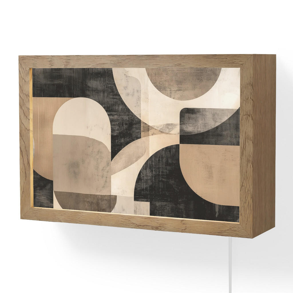 OnlyWow NÁSTĚNNÁ LAMPA Abstraktní - Tvary - Moderní - Béžová 30x20 cm