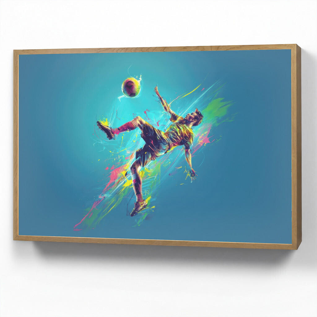 OnlyWow DOBÍJECÍ NOČNÍ LAMPIČKA Fotbalista - Stříkající barva - Barevné - Míč 90x60 cm