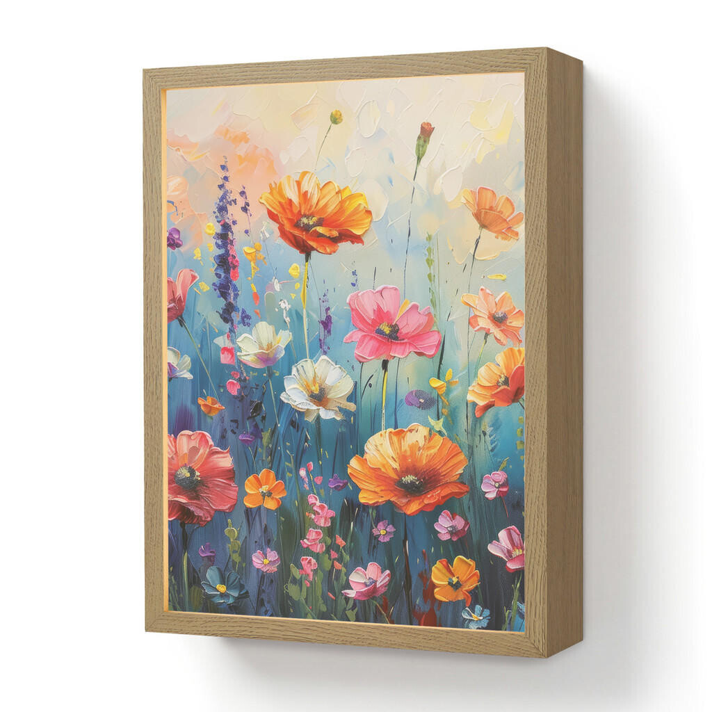 OnlyWow NÁSTĚNNÁ LAMPA S AKUMULÁTOREM Květiny - Příroda - Akvarel - Umění 30x40 cm