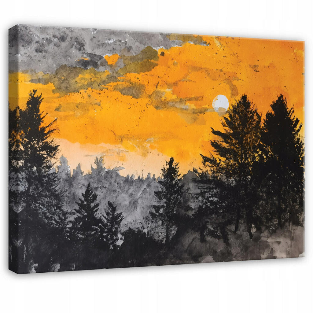 Wallarena PLÁTNO Lesní stromy oranžové 60x40 cm