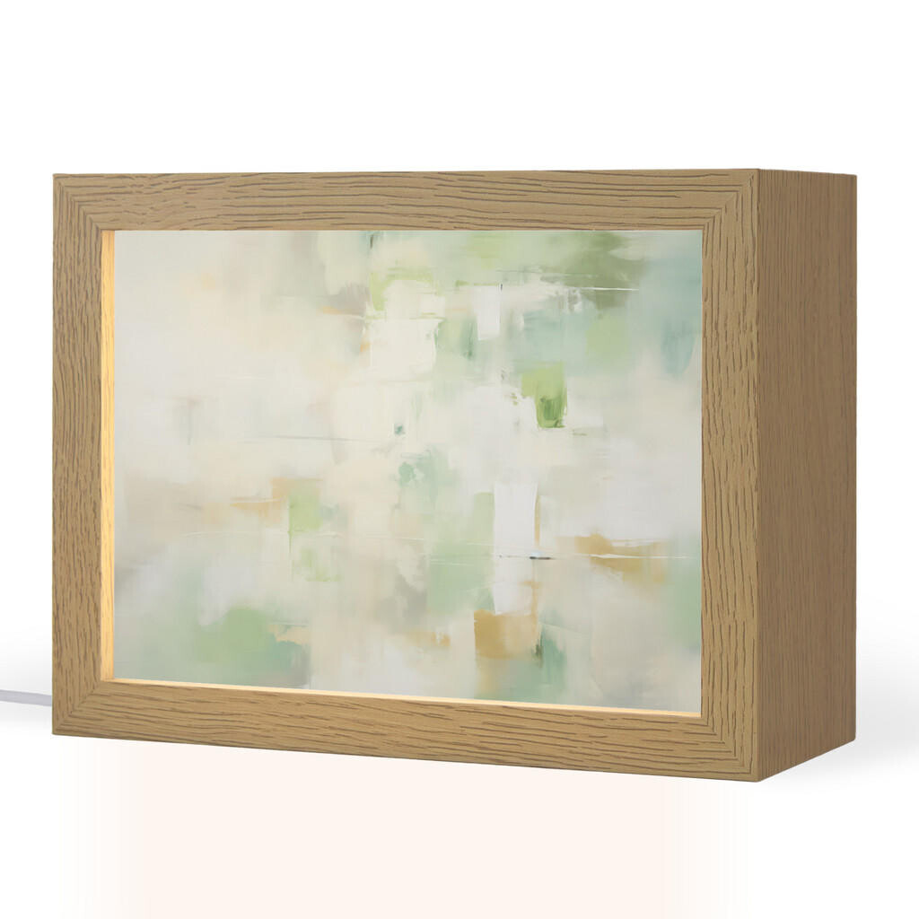 OnlyWow STOLNÍ LAMPA Abstraktní - Umění - Bílá - Zelená - Moderní 20x15 cm