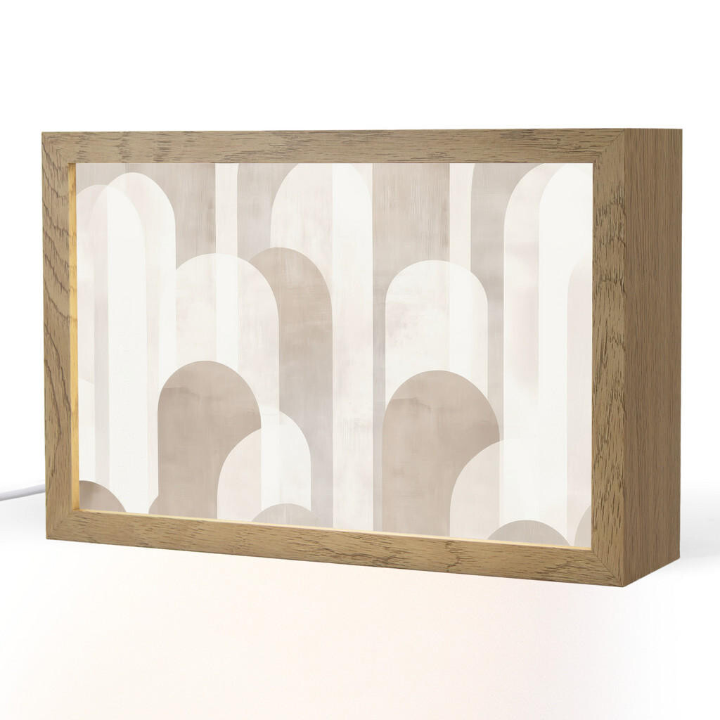 OnlyWow STOLNÍ LAMPA Abstraktní oblouky - Moderní - Béžová 30x20 cm