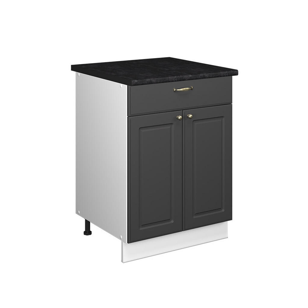 Vicco SPODNÍ SKŘÍŇKA PRO DŘEZ/VARNOU DESKU Fame-Line, Anthrazit-Gold Landhaus/Bílá, 60 cm se zásuvkou, PD Antracit