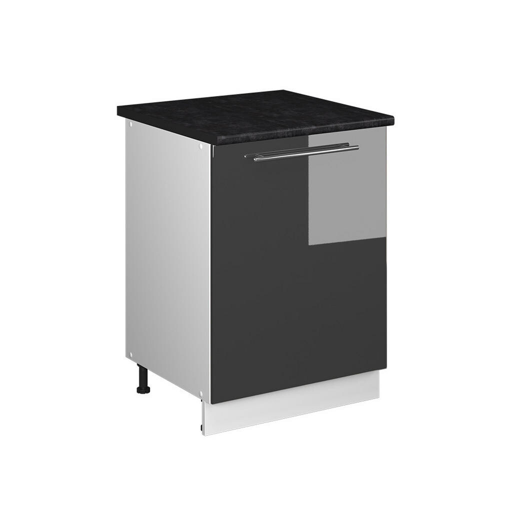 Vicco SPODNÍ SKŘÍŇKA KUCHYŇSKÉ LINKY Fame-Line, Antracitový vysoký lesk/Bílá, 60 cm 1 dvířka s pracovní deskou