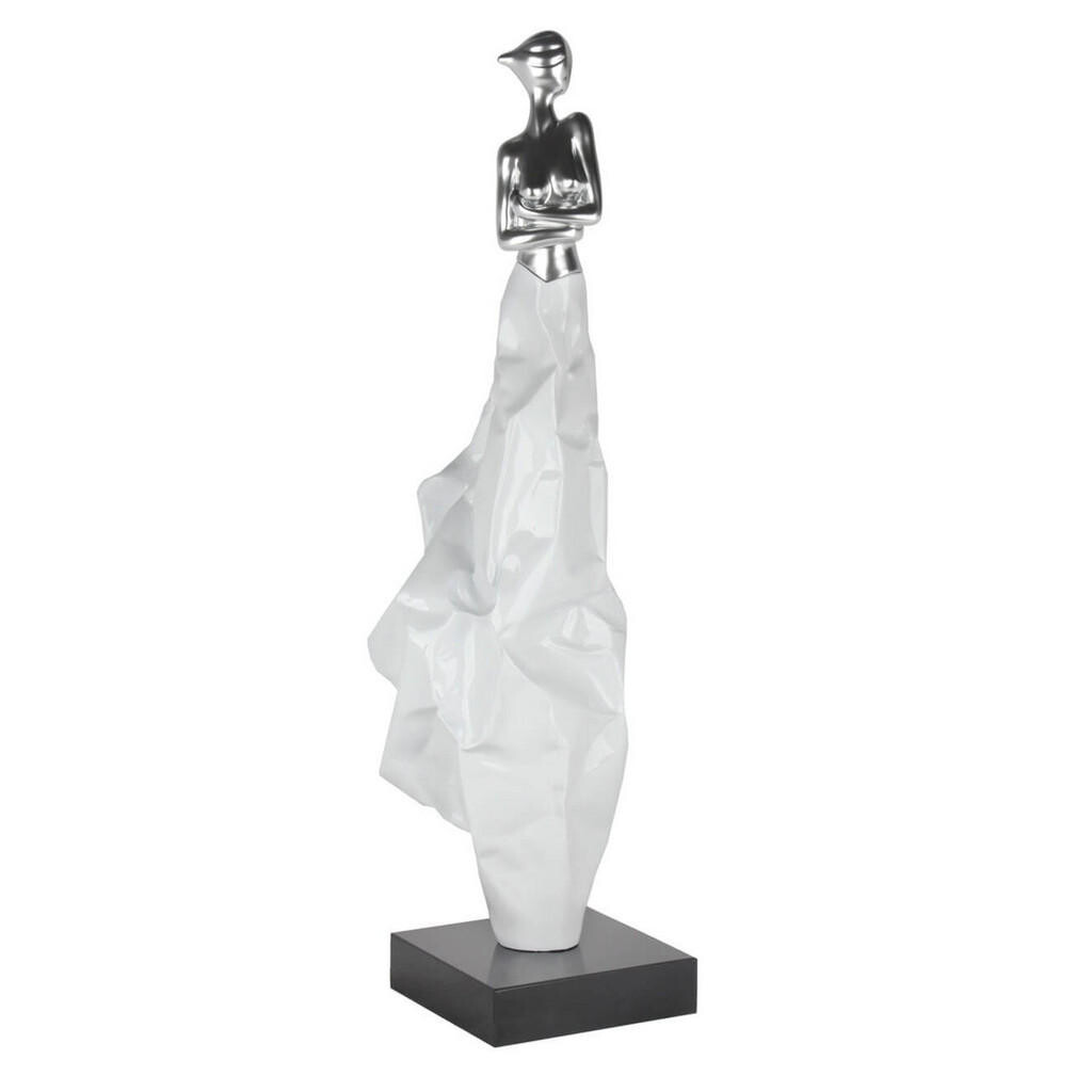 KUNSTLOFT DEKORATIVNÍ SOCHA BÍLÁ/STŘÍBRNÁ, 24/88 CM
