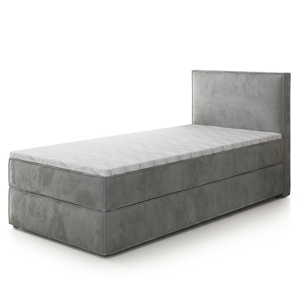 MASSENO AMERICKÁ POSTEL PELLIO 80x200 cm, s matrací a úložným prostorem, Světle šedá