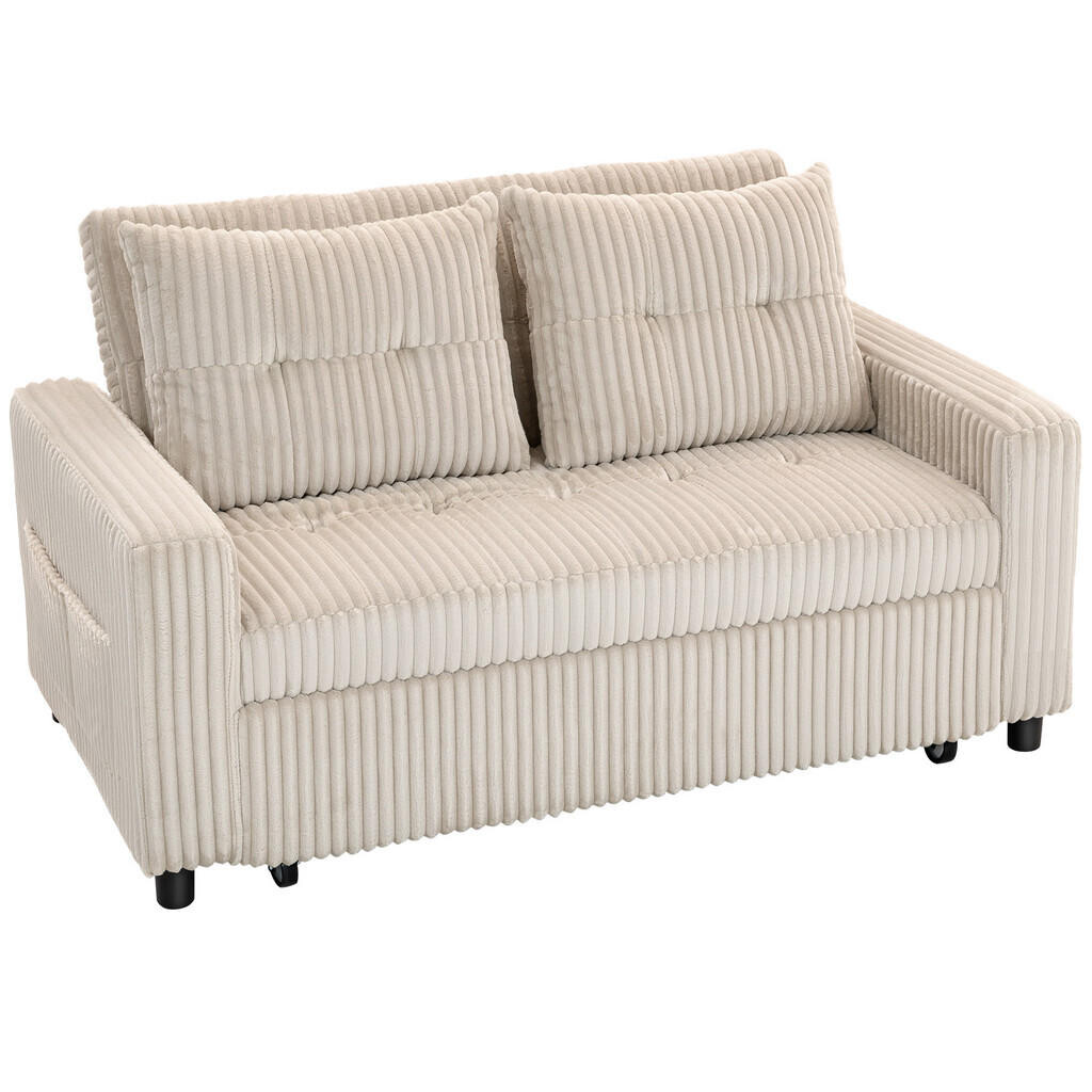 HOMCOM ROZKLÁDACÍ SOFA, 2místná sofa 157x190cm s funkcí spaní, nastavitelná opěrka