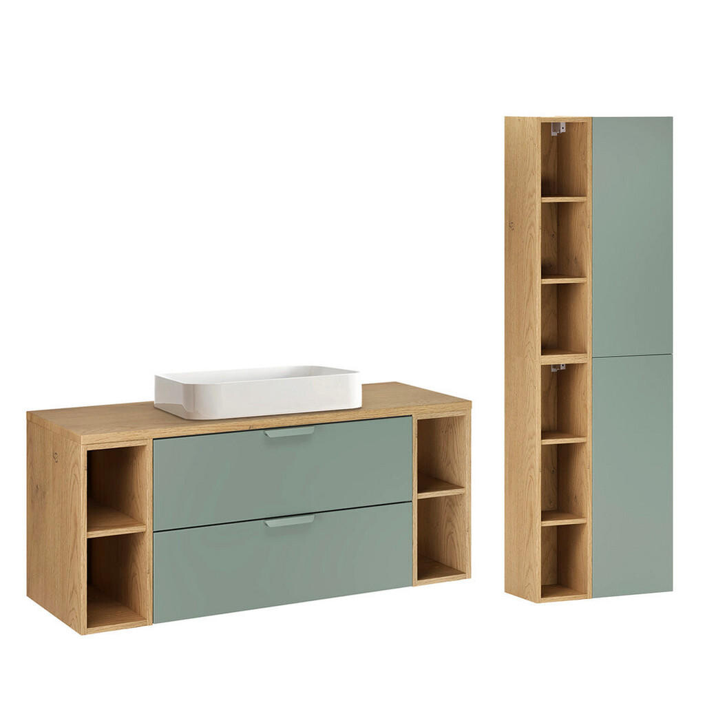 Petits-meubles KOUPELNOVÝ NÁBYTEK 120.6cm Oria 2er-Set Zelená