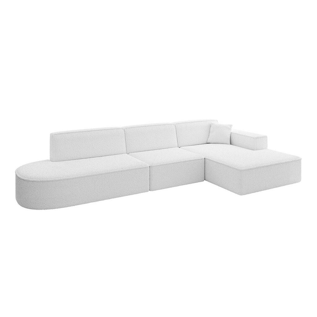 ALTDECOR ROHOVÁ SEDACÍ SOUPRAVA s otomanem vpravo IREA-L2-v4 – 327 × 165 × 77 cm, bílá