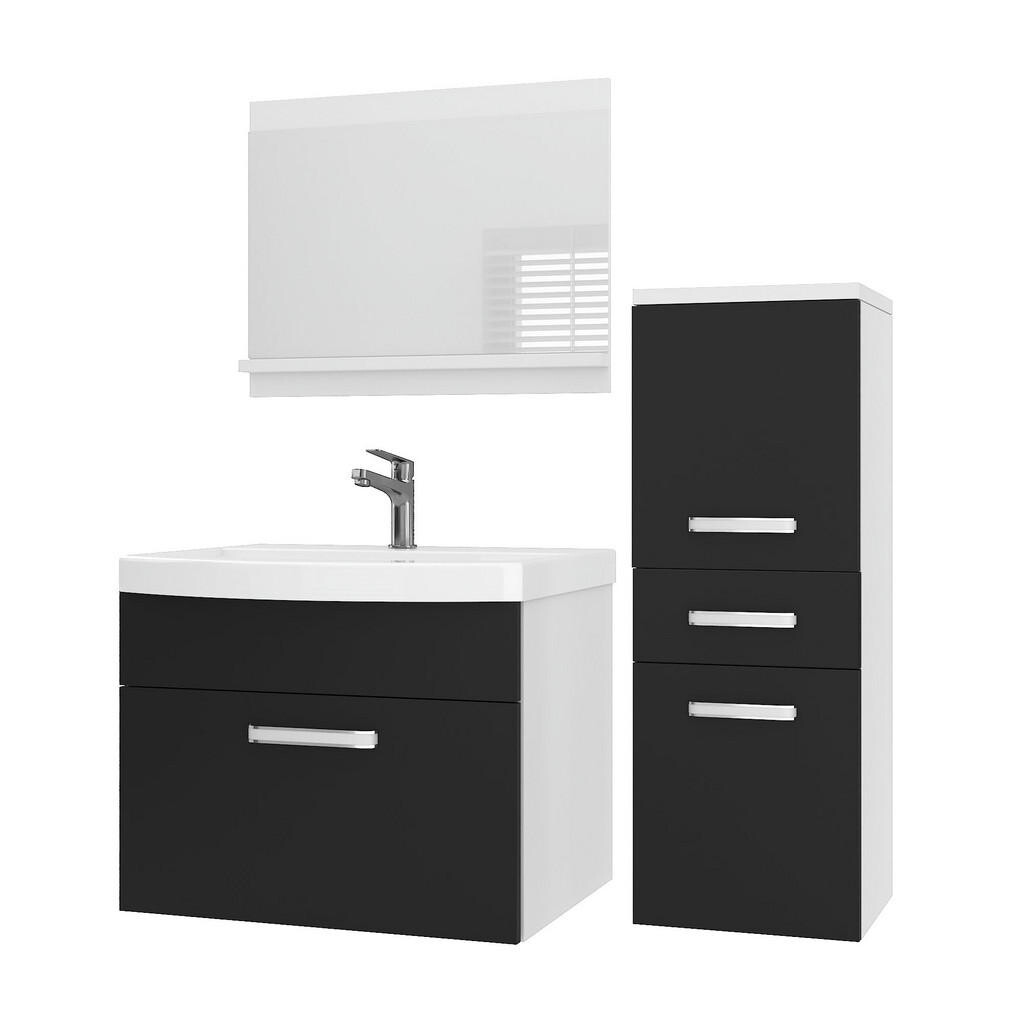 B BELINI GROUP KOUPELNOVÝ NÁBYTEK Koupelnová SADA PRI M2, Černá matná, 90 cm