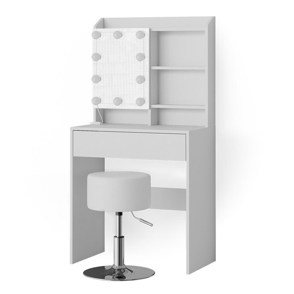 Vicco TOALETNÍ STOLEK Laura Bílá 70 cm s LED osvětlením a taburetem