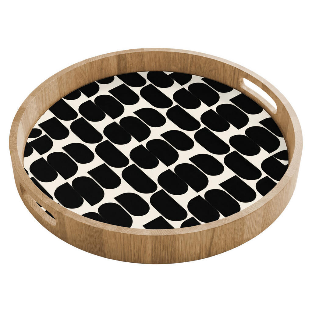 OnlyWow SERVÍROVACÍ PODNOS Moderní - vzorované - černé 40x40 cm