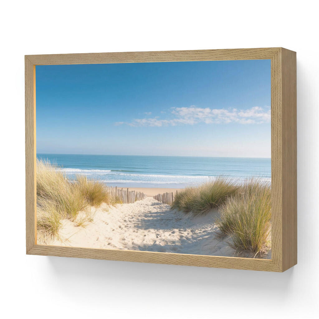 OnlyWow NÁSTĚNNÁ LAMPA S AKUMULÁTOREM Pláž - moře - duny - písek - léto 40x30 cm