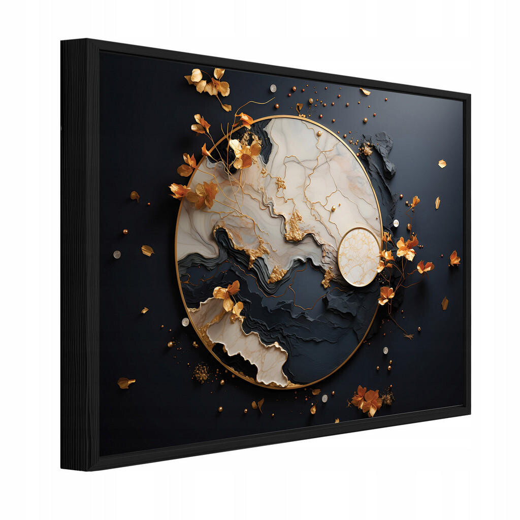 Wallarena ZARÁMOVANÉ obrazy Abstraktní Glamour Černá 100x70 cm