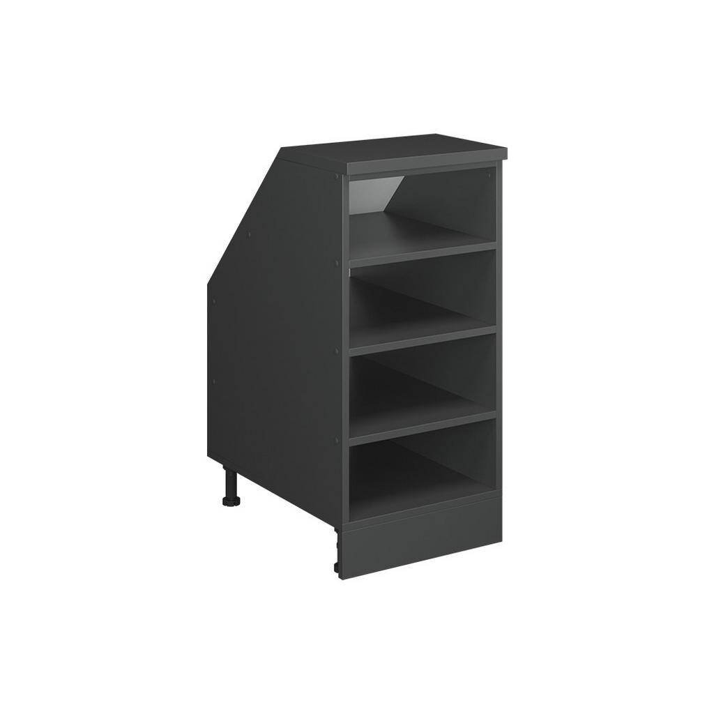 Vicco KUCHYŇSKÁ SKŘÍŇKA POD ŠIKMOU STŘECHU R-Line Antracit 40 cm se 4 přihrádkami, korpus skříně hloubka 60 cm