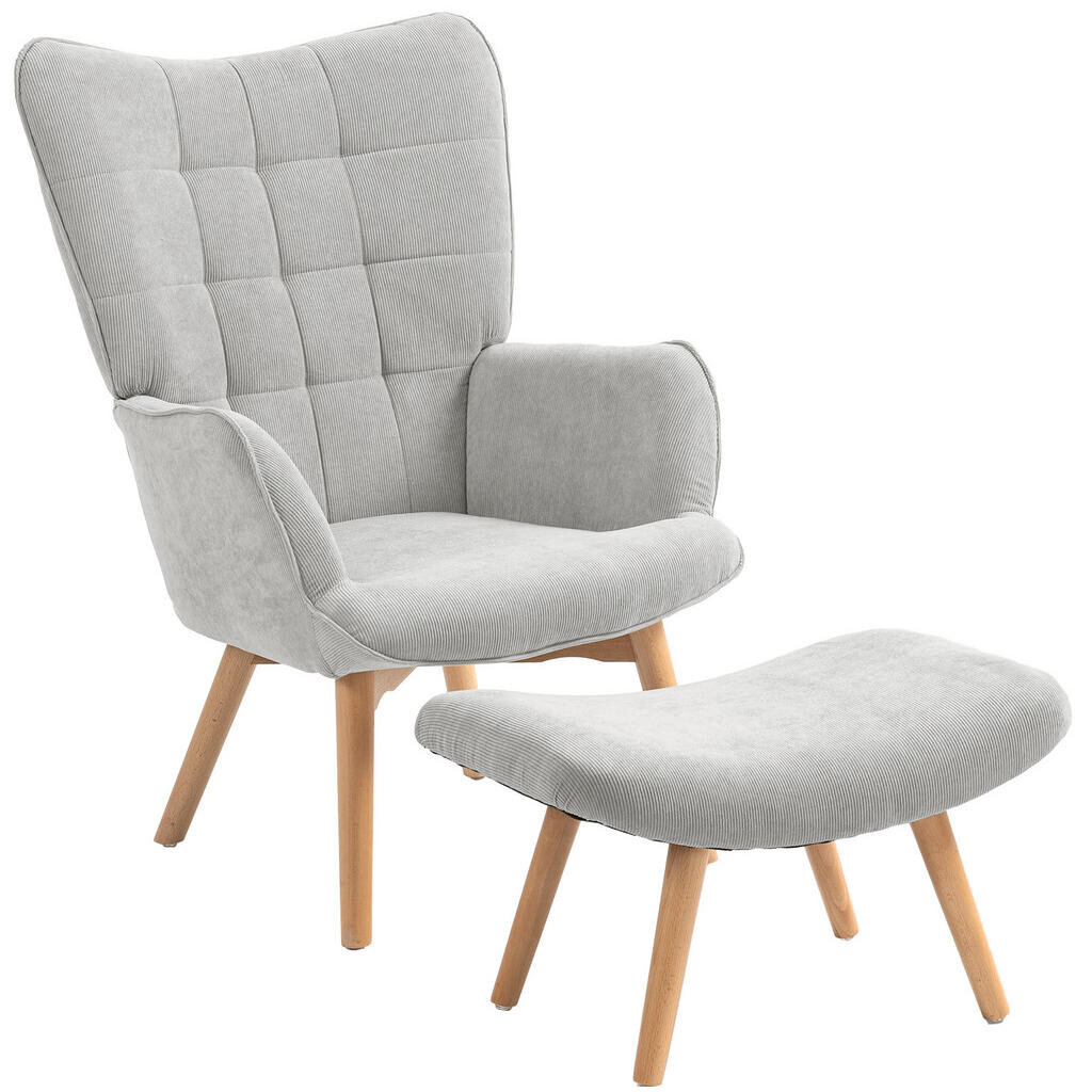 Redom KŘESLO s podnožkou 72/80/101 cm čalouněné, pro odpočinek, polyester, Šedá