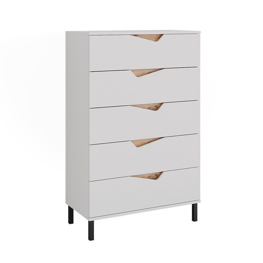 Vicco KREDENC Marelle Bílá/Artisan 76 x 120 cm s 5 zásuvkami