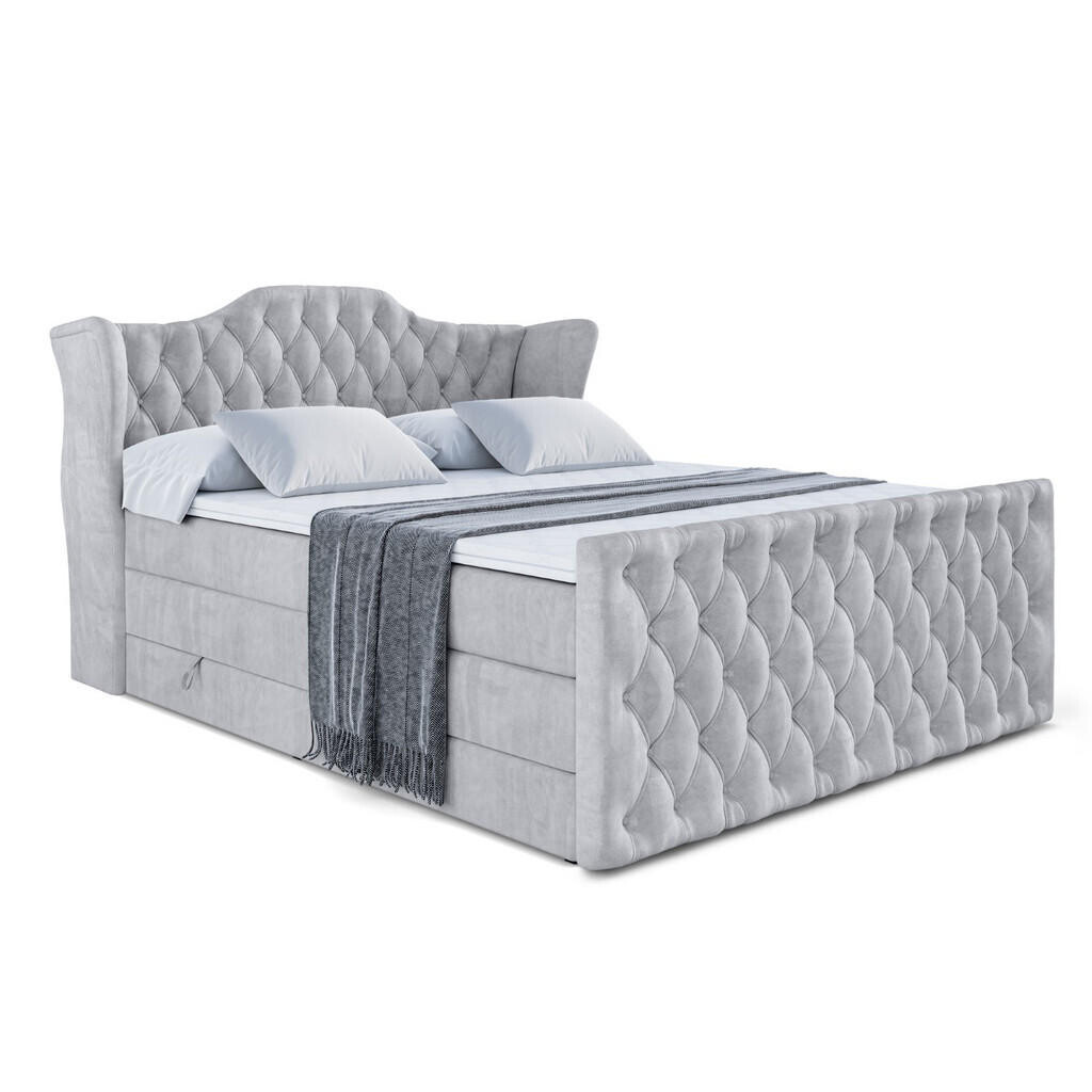 ALTDECOR POSTEL boxspring VILA-Z KING – 160x200 – H3/H4 – světle šedá