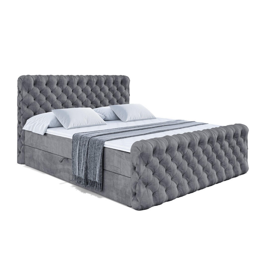ALTDECOR AMERICKÁ postel BOXI8-Z – 120 × 200 cm – H3 – tmavě šedá