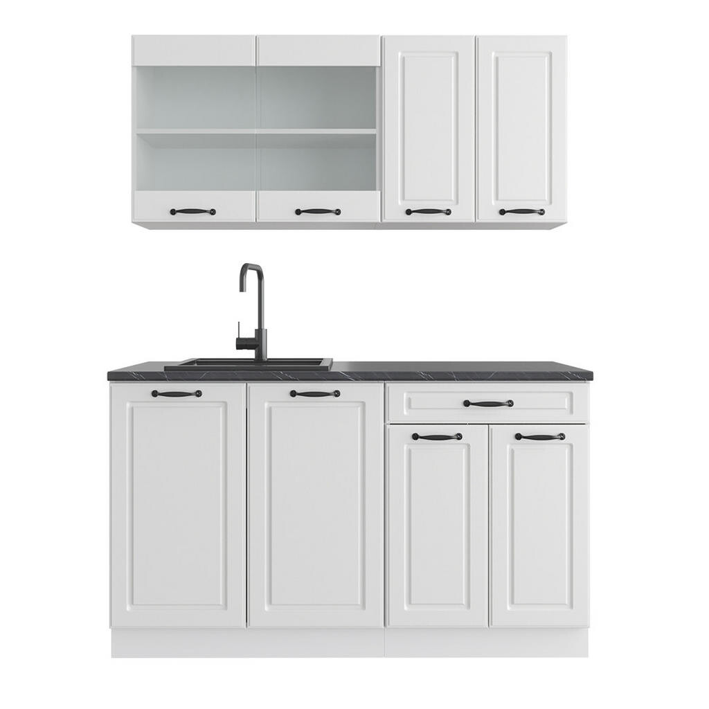 Vicco KUCHYŇSKÝ KOUT R-Line Bílý venkovský dům 140 cm , PD Antracit
