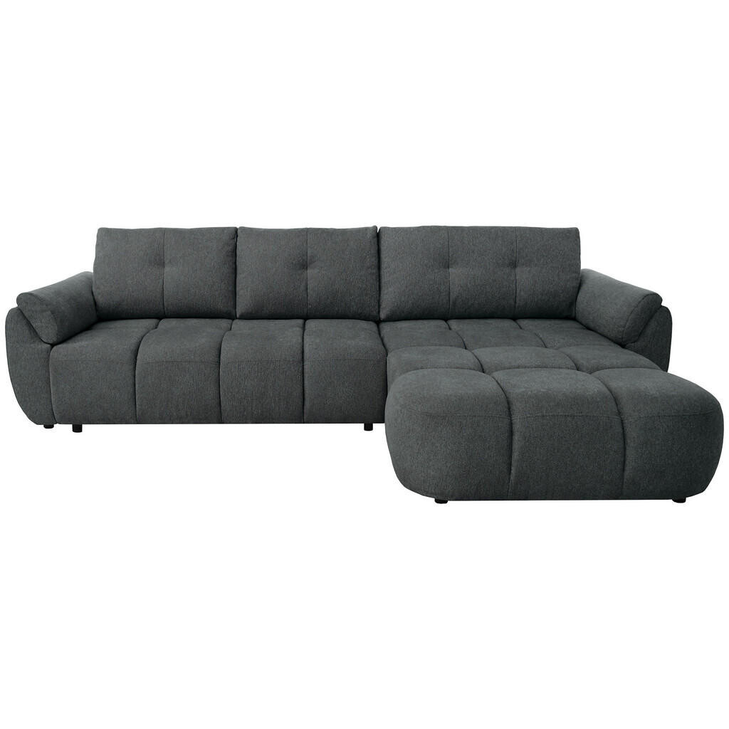 Beautysofa ROHOVÁ POHOVKA Massimo, univerzální rohová rozkládací pohovka 280 cm s funkcí spaní a úložným prostorem, antracitová