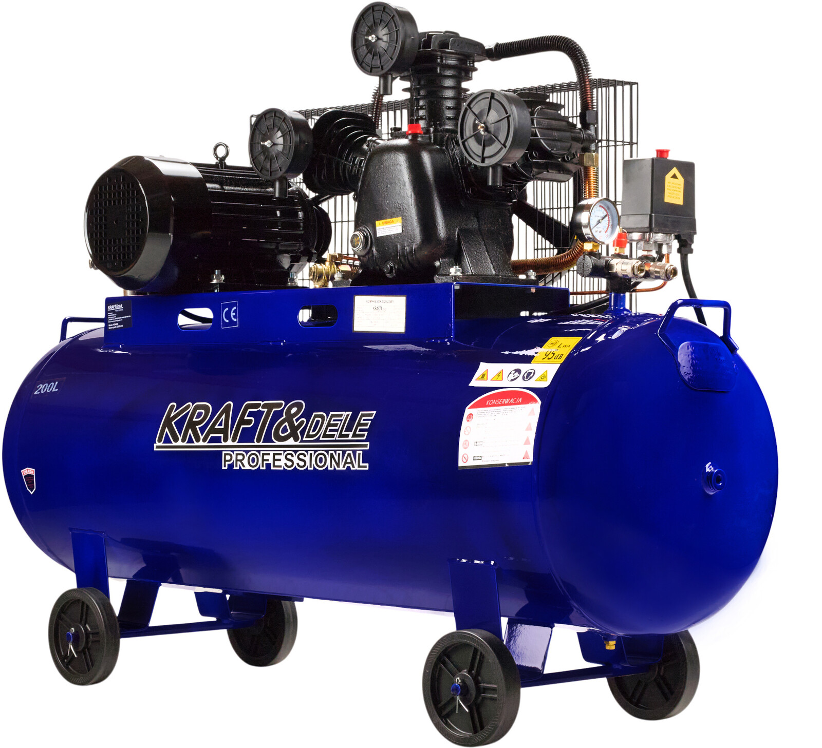 KRAFT&DELE Olejový kompresor 200 l, 4100 W, 650 l/min KD4059