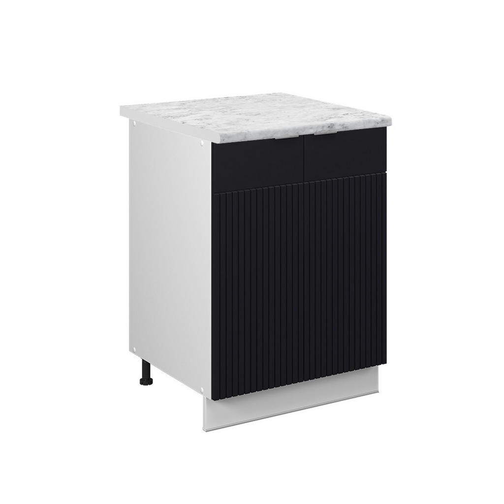 Vicco SPODNÍ SKŘÍŇKA KUCHYŇSKÉ LINKY Fame-Line Černý pruhovaný 60 cm , PD Mramor