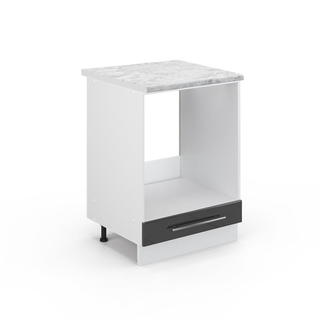 Vicco SKŘÍŇKA NA VESTAVĚNOU TROUBU Fame-Line Antracitový vysoký lesk 60 cm , PD Mramor