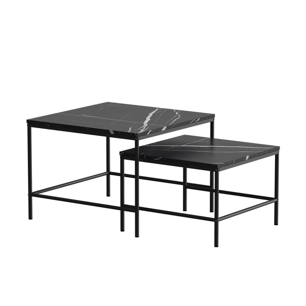 Vicco STOLEČEK KÁVOVÝ STOLÍK Ramio Černý mramor 60 x 60 cm 2 díly
