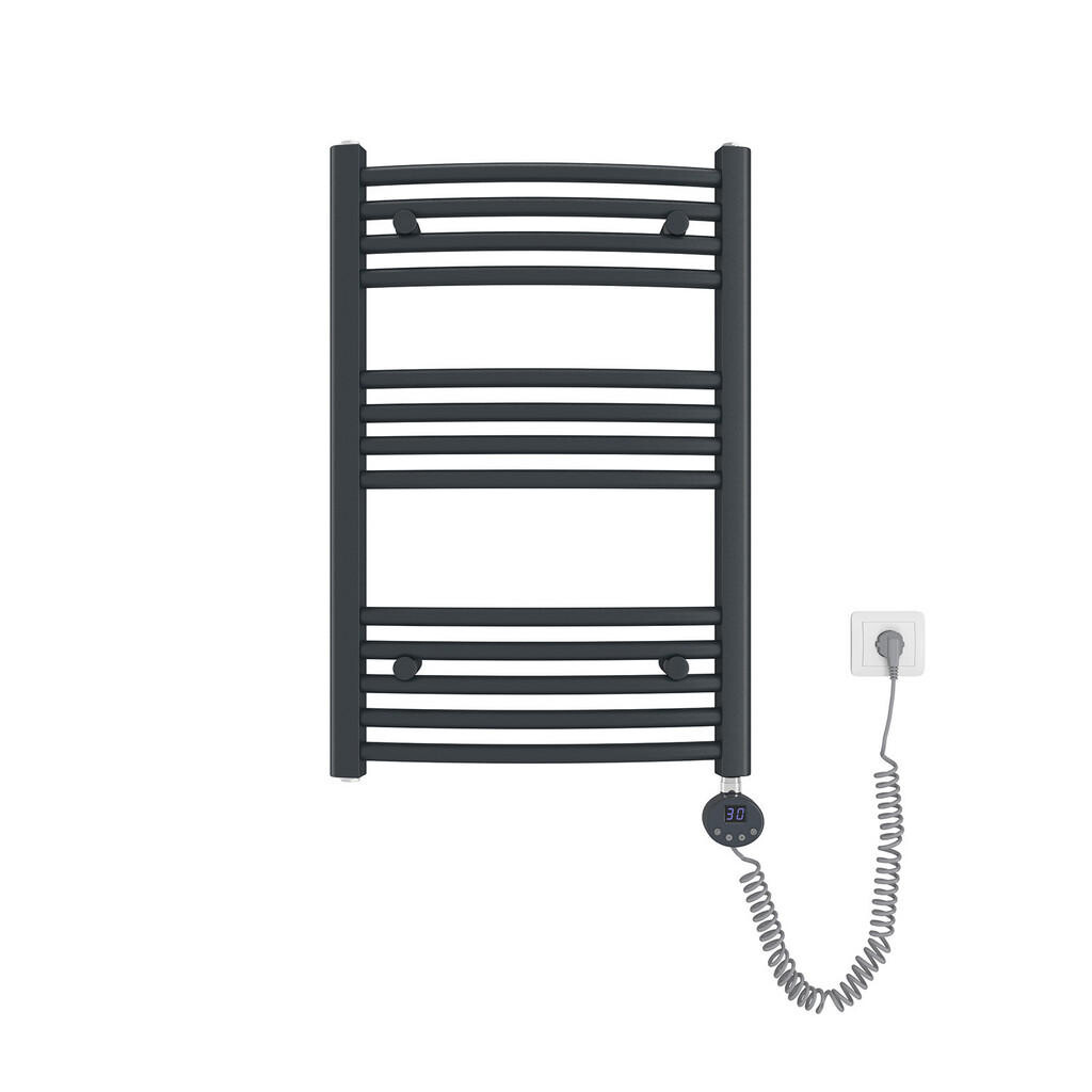 EMKE RADIÁTOR Elektrický zakřivený na ručníky, antracit, 75/50 cm