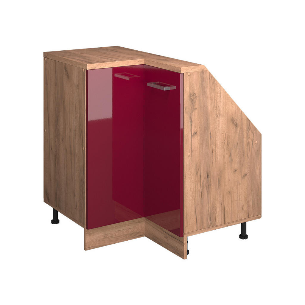 Vicco ŠIKMÁ SKŘÍŇ ROHOVÁ SKŘÍŇKA Rion Červená vysoký lesk 75.6 x 81.6 cm s 1 dveřmi