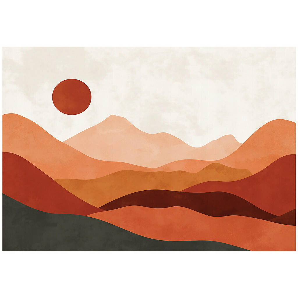 Wallarena FOTOTAPETA Art Deco Hory oranžová 300x210 cm