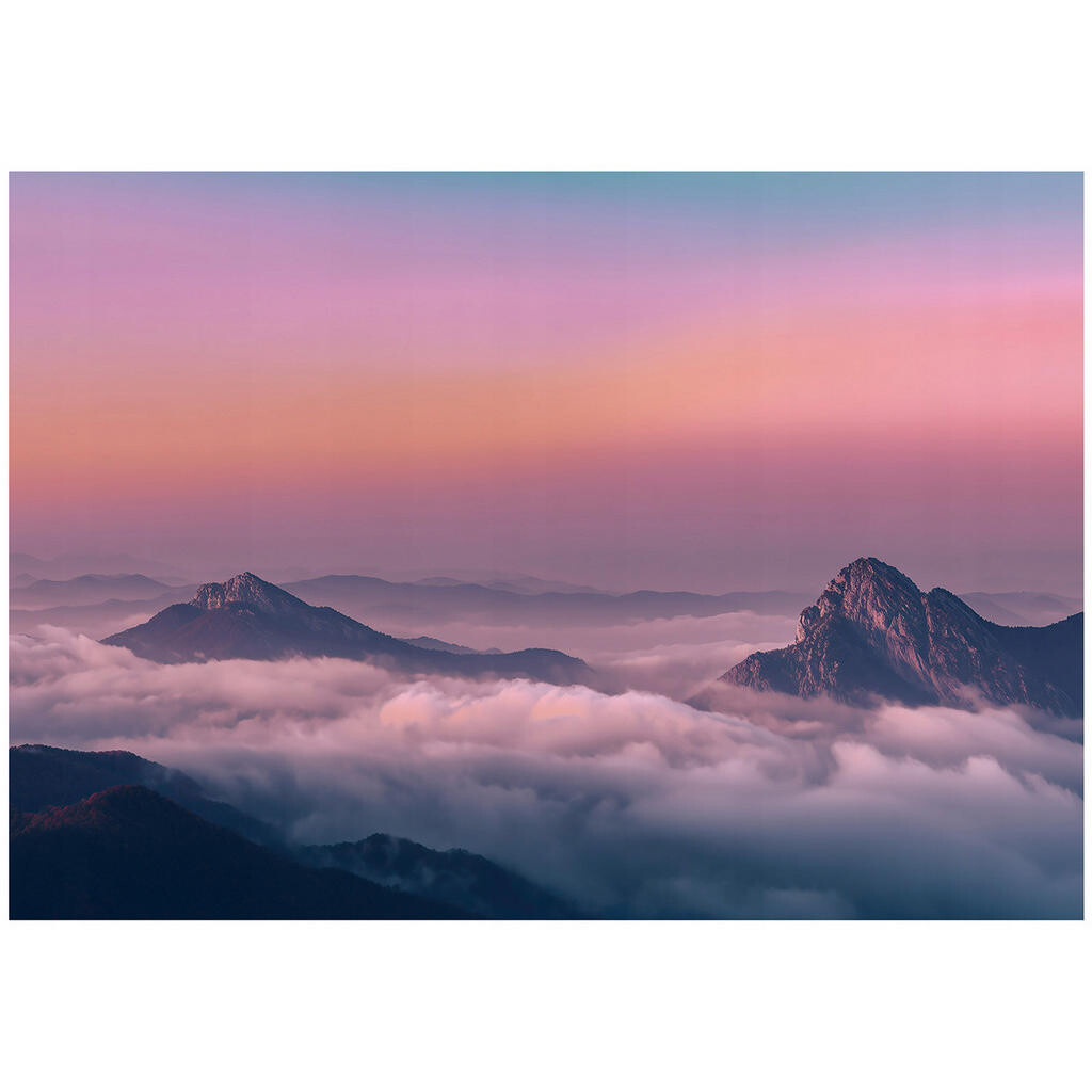 Wallarena FOTOTAPETA Hory Sky Růžová 300x210 cm